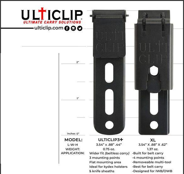 IWB Concealment Holster Detroit Holster 8 Mile UltiClip Version, Ulti Clips